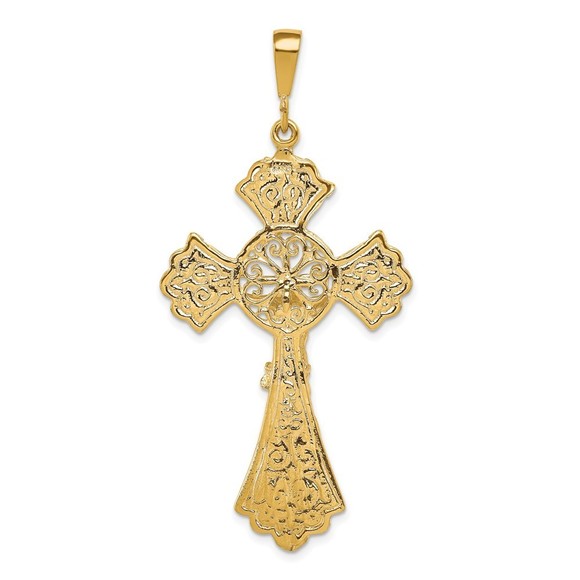 Million Charms 10k Yellow Gold Religious Crucifix Necklace Charm Pendant